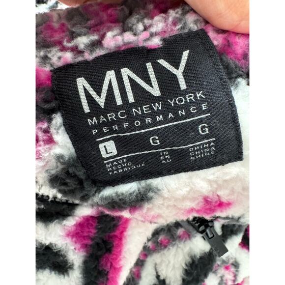 Marc New York Performance Fair Isle Fleece Hoodie NWT Size L - Picture 3 of 5
